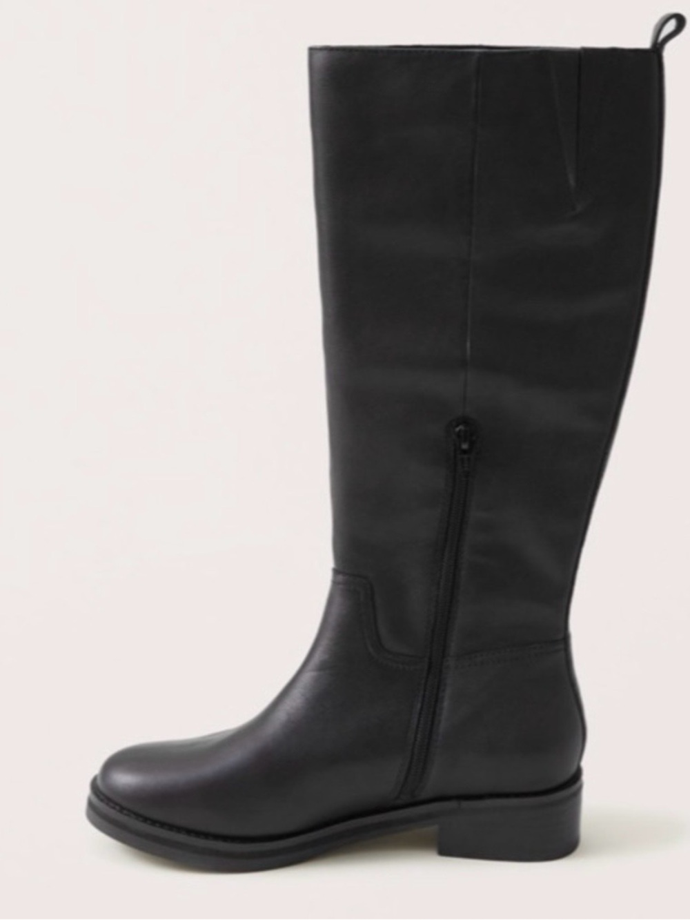 Abercrombie & Fitch Black Tall Real Genuine Leather Riding Boots - Picture 4 of 10